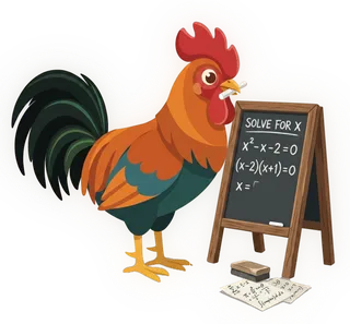 Roosta the rooster doing the Math mission