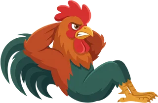 Roosta the rooster doing the Sit Ups mission