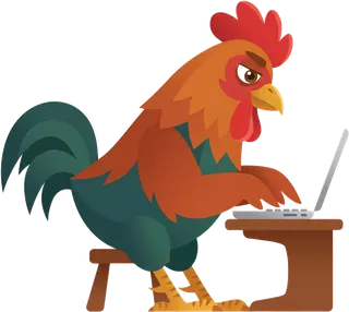 Roosta the rooster doing the Typing mission